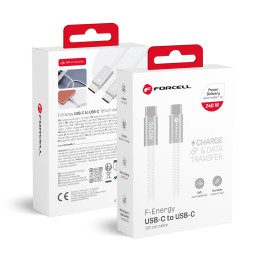 Kabel USB C do USB C Forcell F-Energy QC4.0 PD 5A 240W Cafule Color 1,2 m CBN1 biały