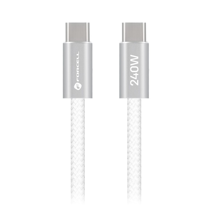 Кабель USB C — USB C Forcell F-Energy QC4.0 PD 5A 240W Cafule Color 1,2 m CBN1 белый