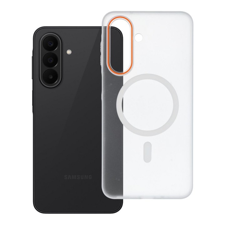 Case for Samsung A27 Go Orange compatible with MagSafe transparent