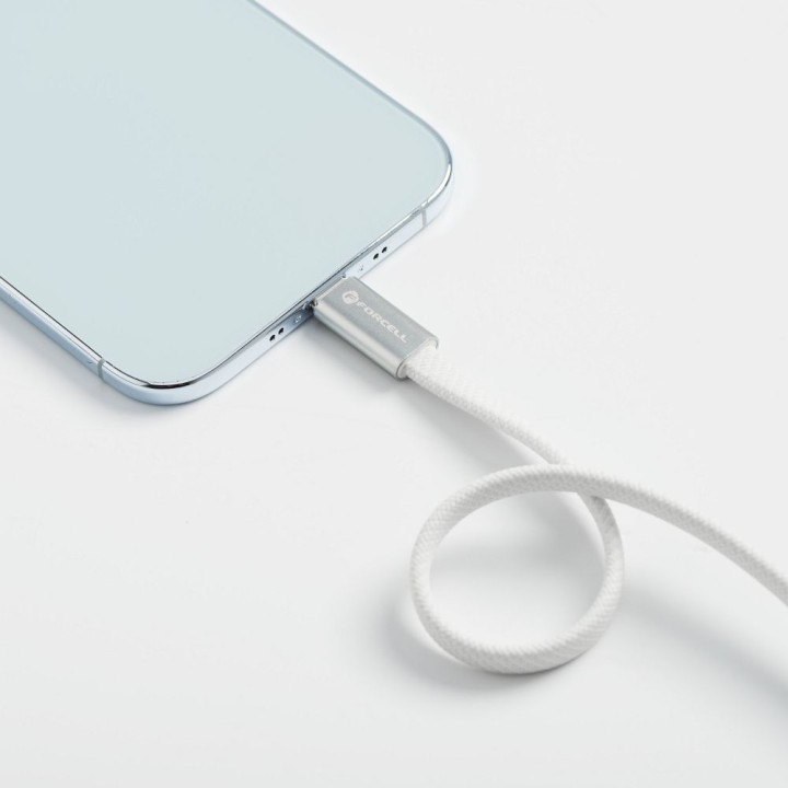 Кабель USB-C – USB-C Forcell F-Energy QC4.0 PD 5A 240W Cafule Flat 1,2 m CCFN23 білий