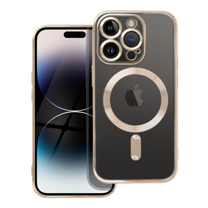 Case for iPhone 14 PRO Electro Mag Cover compatible with MagSafe gold