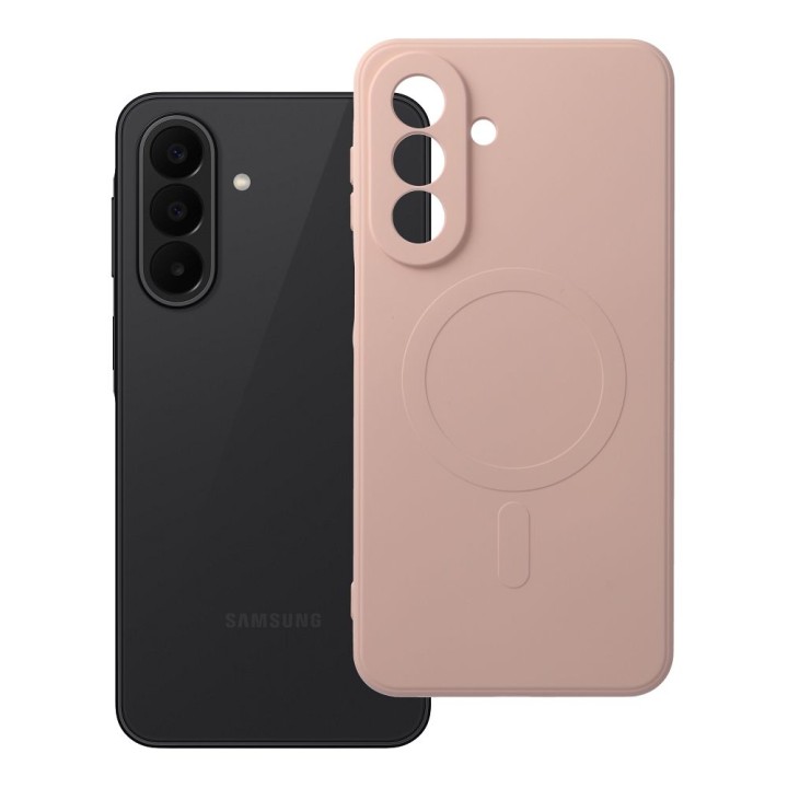 Чохол для Samsung A27 Silicone Mag Cover сумісний з MagSafe (camera protection) рожевий