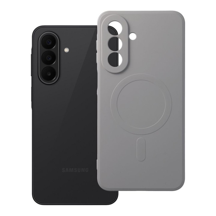 Case for Samsung A27 Silicone Mag Cover compatible with MagSafe (camera protection) titanium grey