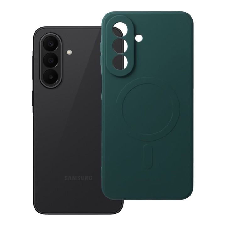 Чохол для Samsung A27 Silicone Mag Cover сумісний із MagSafe (camera protection) зелений