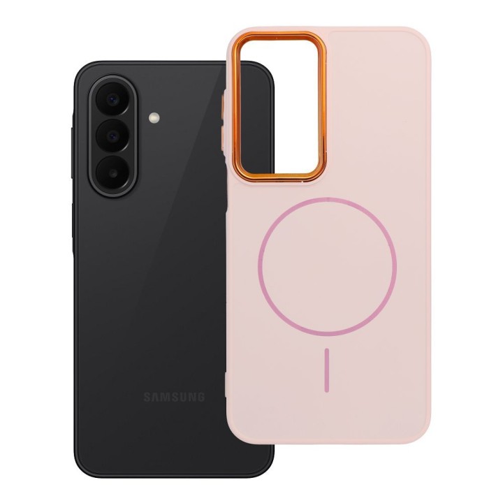 Case for Samsung A27 Frame Mag Cover compatible with MagSafe powder pink