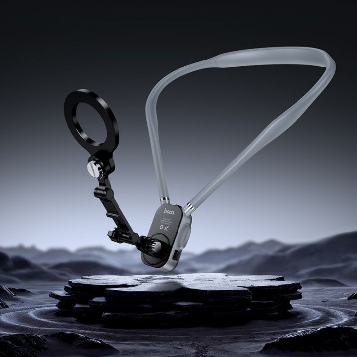 Magnetic neck phone holder Hoco K31 grey-black