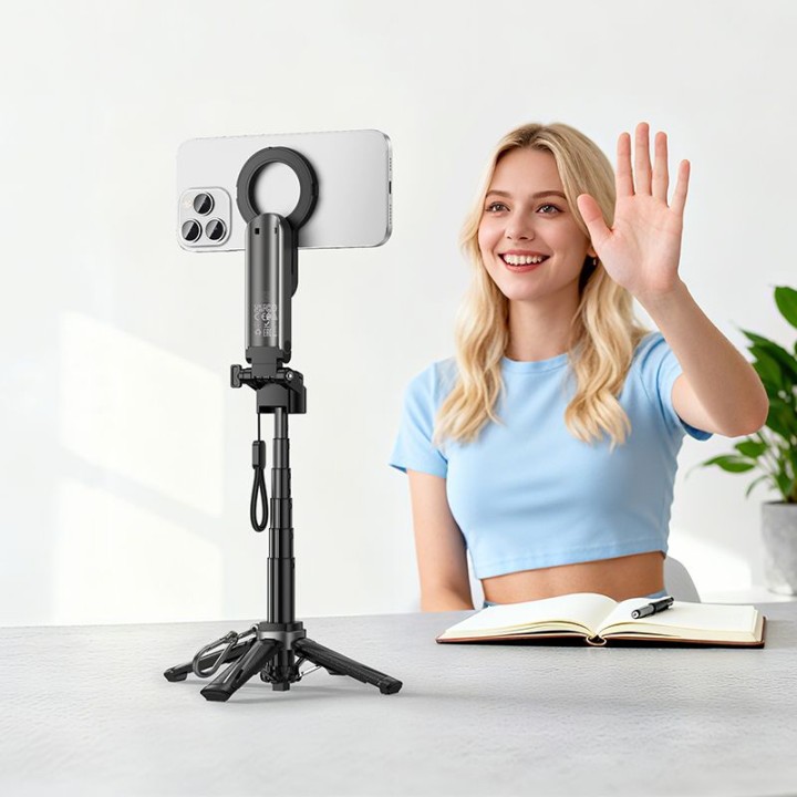Live stand Hoco with magnetic and universal mount and wireless remote control K27 PRO black