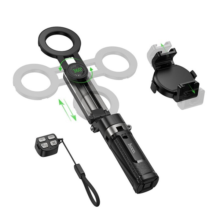 Live stand Hoco with magnetic and universal mount and wireless remote control K27 PRO black
