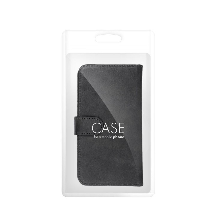 Чехол с клапаном для iPhone 12 / 13 / Samsung S6 / A5 2016 / Xcover 4 / S22 / Huawei P8 2017 Common Book размер S черный