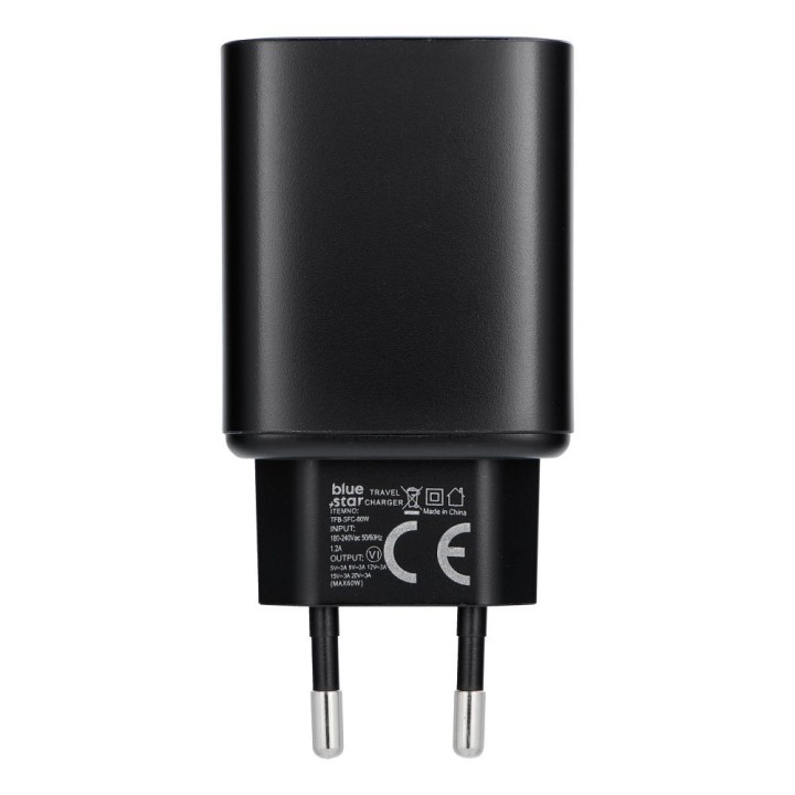 Wall charger for phone Blue Star USB C AVS (iPhone 17/18Pro/Pro Max) SFC2.0 3A 60W TFB-SFC-60W black