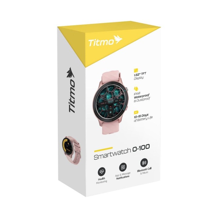 Смарт-часы TITMO O-100 (TFT, Bluetooth call) розовые 0INT
