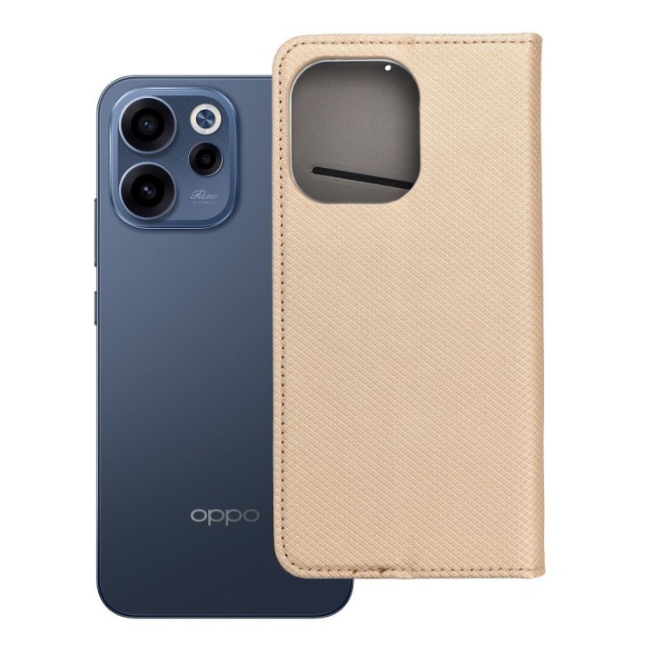 Чехол с клапаном для Oppo Reno 15F Smart Case Book золотой