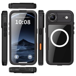 Etui na iPhone 17 AIR wodoodporne Shellbox Dot zgodne z MagSafe czarne