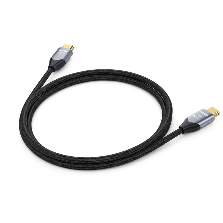 Кабель HDMI 2.1 Forcell Cafule 8K 60Hz / 4K 120Hz – Ultra High Speed, HDR, eARC, VRR, 48Gbps 2 m чорний 0INT
