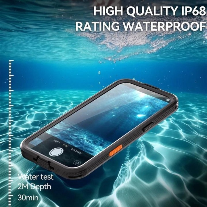 Case for iPhone 17 AIR waterproof Shellbox Dot MagSafe compatible black