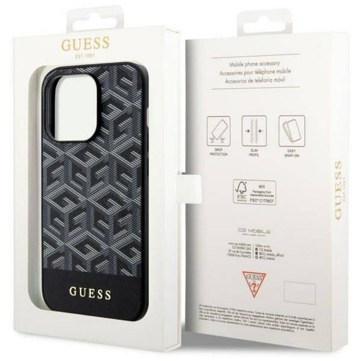 GUESS чохол для IPHONE 14 Pro GUHMP14LHGCFSEK (MAG GCUBE) чорний