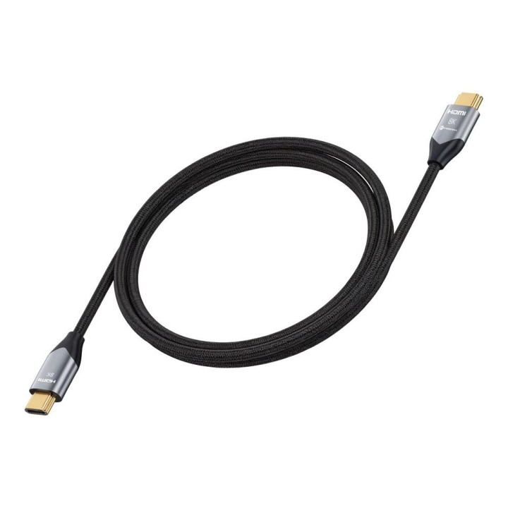 Cable HDMI 2.1 Forcell Cafule 8K 60Hz / 4K 120Hz – Ultra High Speed, HDR, eARC, VRR, 48Gbps 2 m black 0INT