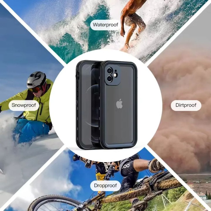 Case for iPhone 12 waterproof Shellbox Dot black
