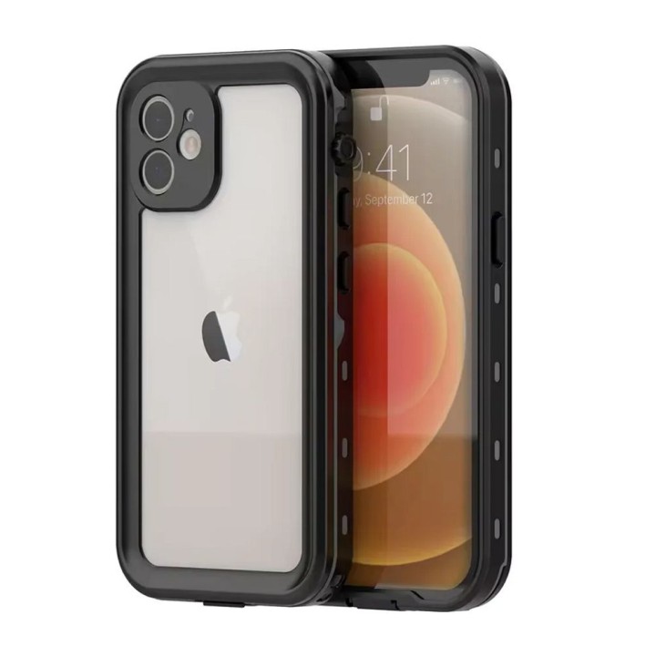 Case for iPhone 12 waterproof Shellbox Dot black