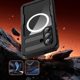 Case for Samsung S26 waterproof Shellbox Mars with metalowym ringiem black