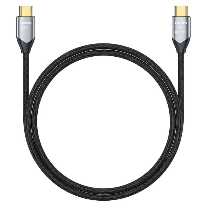 Кабель HDMI 2.1 Forcell Cafule 8K 60Hz / 4K 120Hz – Ultra High Speed, HDR, eARC, VRR, 48Gbps 1 m чорний 0INT