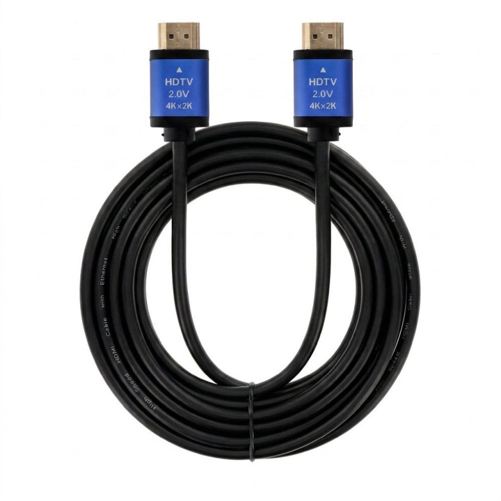 Кабель HDMI 2.0 Blue Star 4K 120Hz - High Speed, HDR, ARC, Ethernet, AWM, 18Gbps 1,5 m чорний