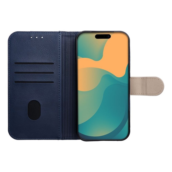 Flip case for iPhone 17 / 18 Split Book granatowo-kremowe