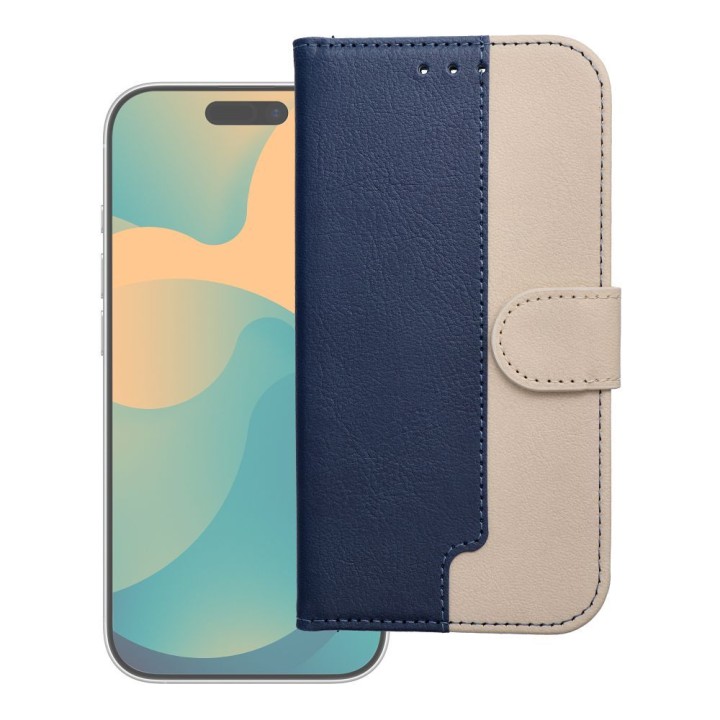 Flip case for iPhone 17 / 18 Split Book granatowo-kremowe