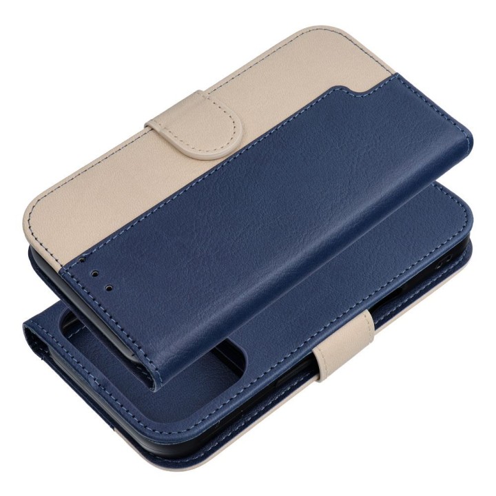 Flip case for iPhone 17 / 18 Split Book granatowo-kremowe