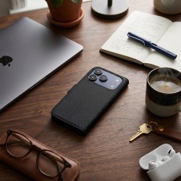 Чехол с клапаном для iPhone 17 PRO / 18 PRO 4Card RFID противокражные tech fabric черный