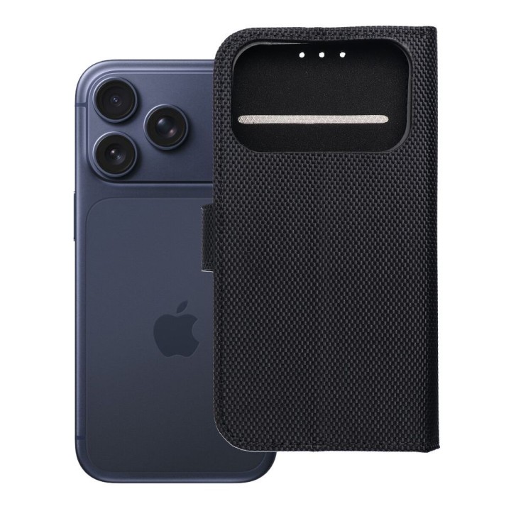 Чохол з клапаном для iPhone 17 PRO / 18 PRO 4Card RFID протикрадіжні tech fabric чорний