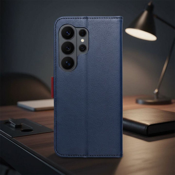Чохол з клапаном для Samsung S26 ULTRA Split Book темно-синій/червоний