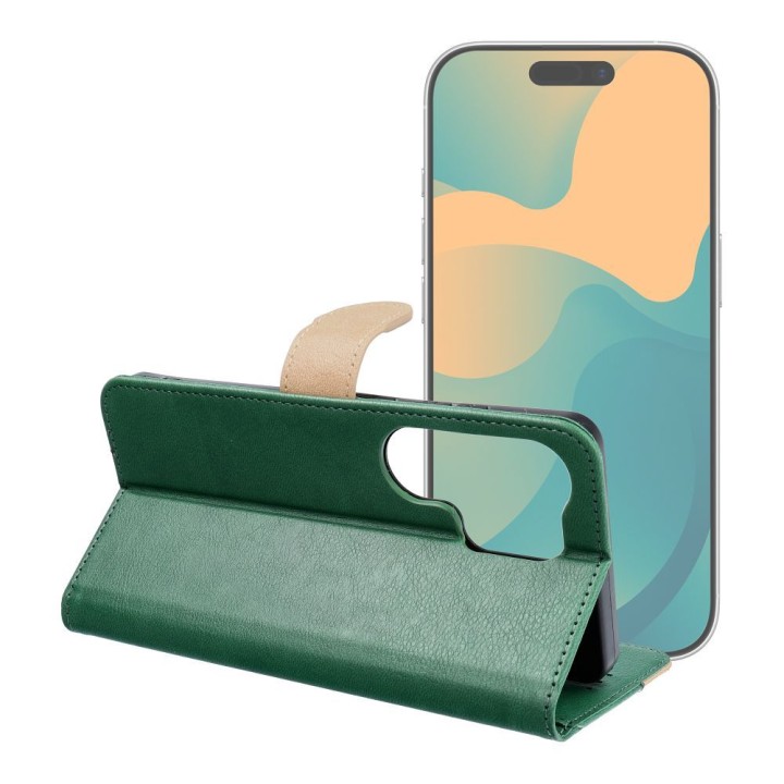 Etui z klapką na Samsung S26 Split Book zielono-złote