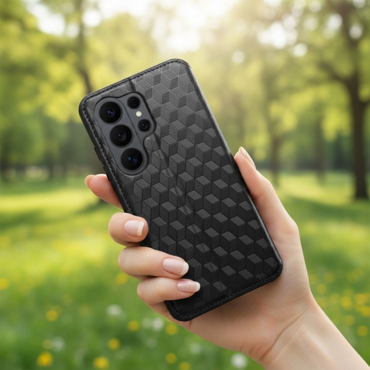 Etui z klapką na Samsung A37 Cubic Book czarne