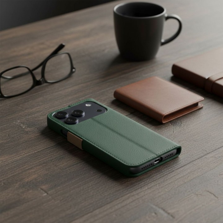 Flip case for iPhone 17 PRO / 18 PRO Split Book green-gold