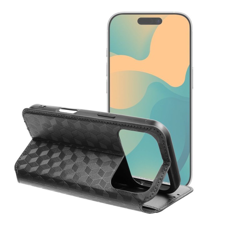 Чехол с клапаном для iPhone 17 PRO MAX / 18 PRO MAX Cubic Book черный