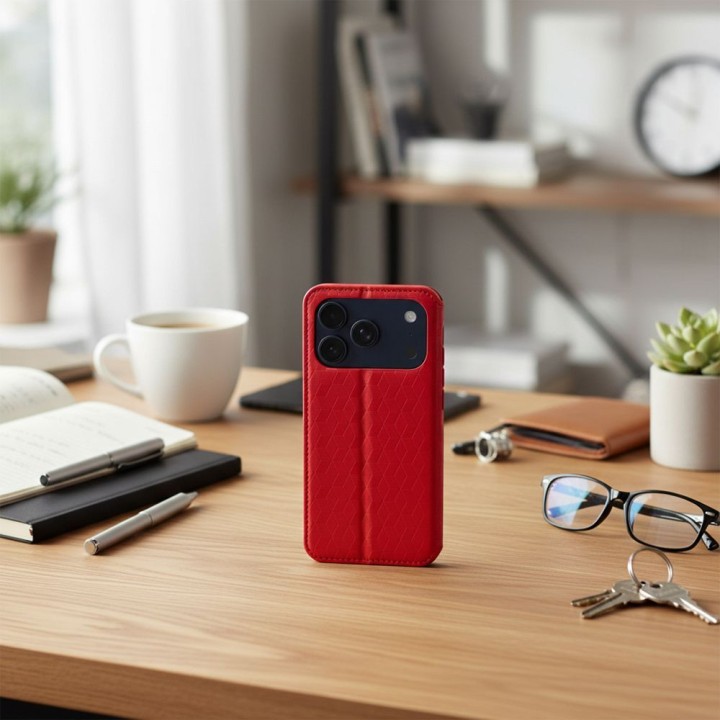 Flip case for iPhone 17 PRO / 18 PRO Cubic Book red