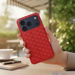 Чехол с клапаном для iPhone 17 PRO MAX / 18 PRO MAX Cubic Book красный