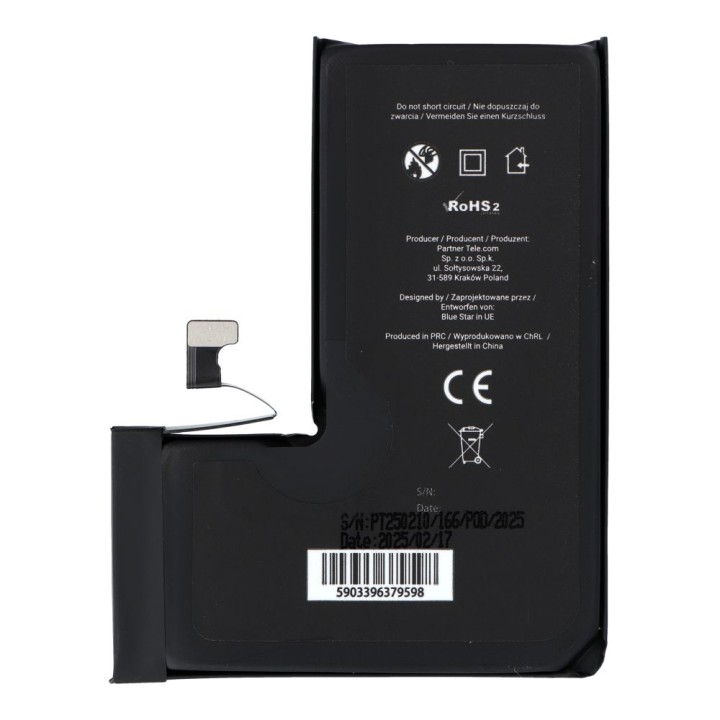 Bateria do iPhone 15 PRO 3274 mAh Blue Star HQ