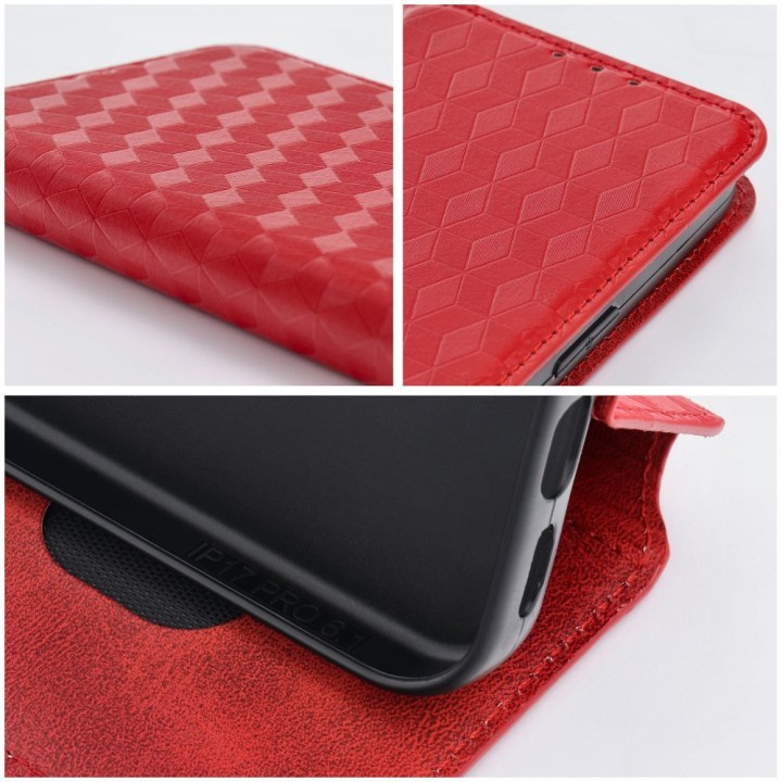 Flip case for iPhone 17 PRO MAX / 18 PRO MAX Cubic Book red