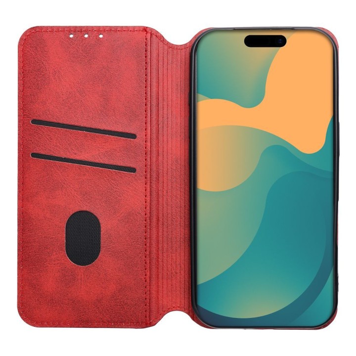 Etui z klapką na Samsung A17 Cubic Book czerwone