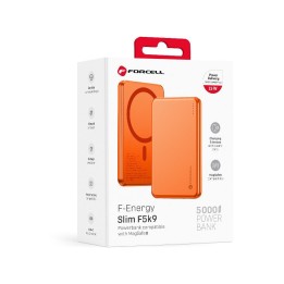 Powerbank zgodny z MagSafe Forcell F-Energy Slim F5K9 QC4.0 PD3.0 15W 5000 mAh pomarańczowy  0INT