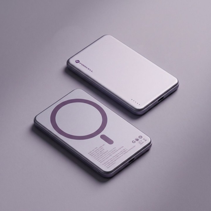 Повербанк совместимый с MagSafe Forcell F-Energy Slim F5K9 QC4.0 PD3.0 15W 5000 mAh фиолетовый 0INT