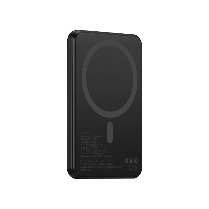Powerbank zgodny z MagSafe Forcell F-Energy Slim F5K9 QC4.0 PD3.0 15W 5000 mAh czarny  0INT