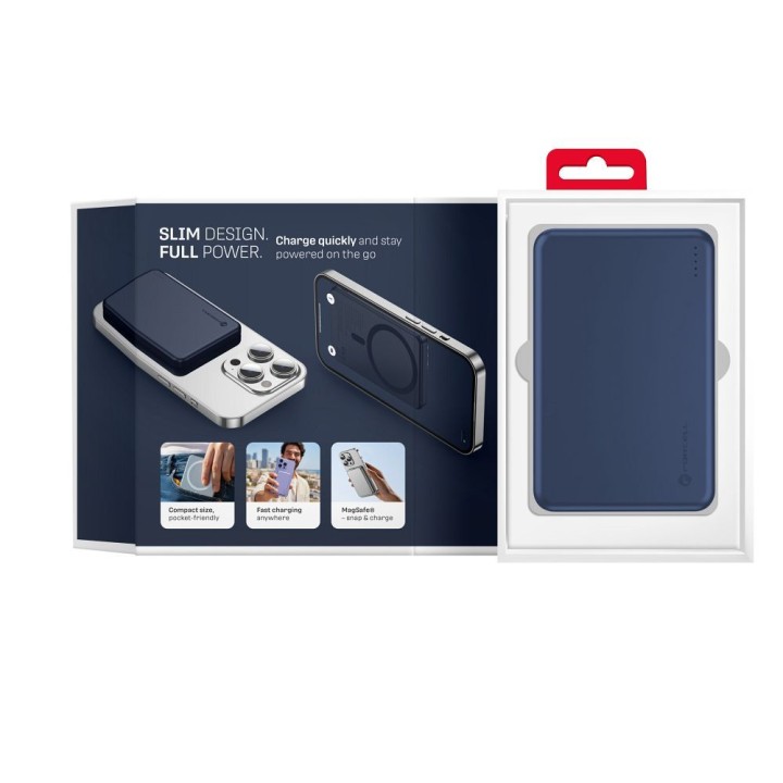 Повербанк сумісний з MagSafe Forcell F-Energy Slim F5K9 QC4.0 PD3.0 15W 5000 mAh темно-синій 0INT