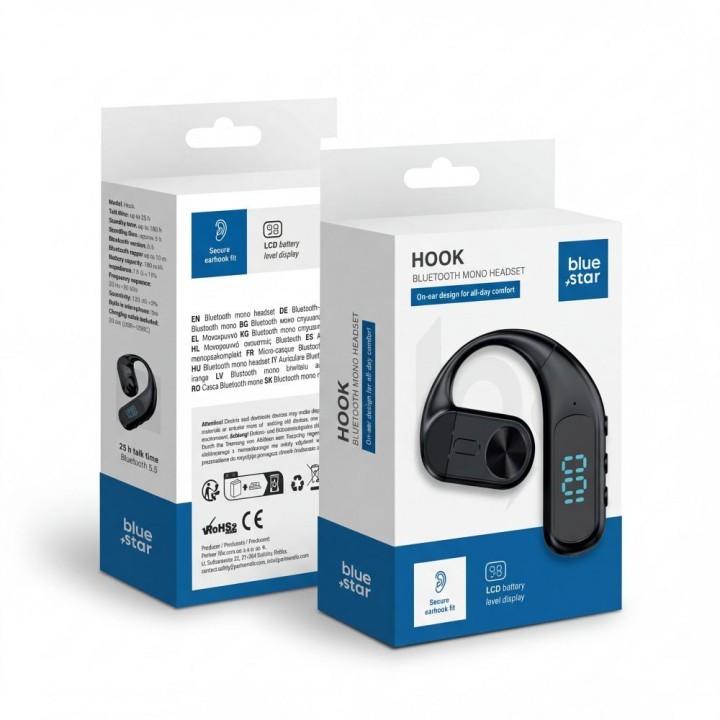 Гарнитура беспроводная моно Blue Star Hook черная