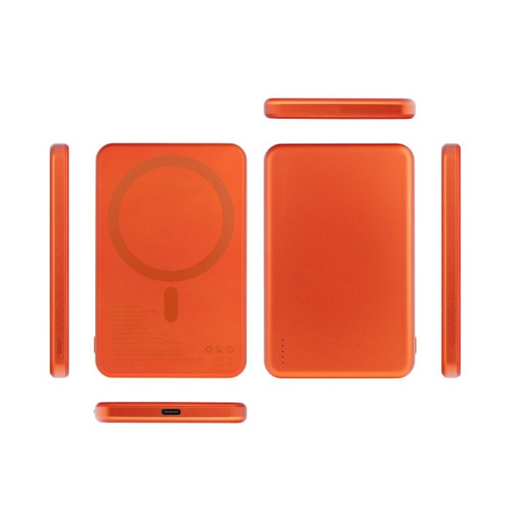 Powerbank zgodny z MagSafe Forcell F-Energy Slim F5K9 QC4.0 PD3.0 15W 5000 mAh pomarańczowy  0INT