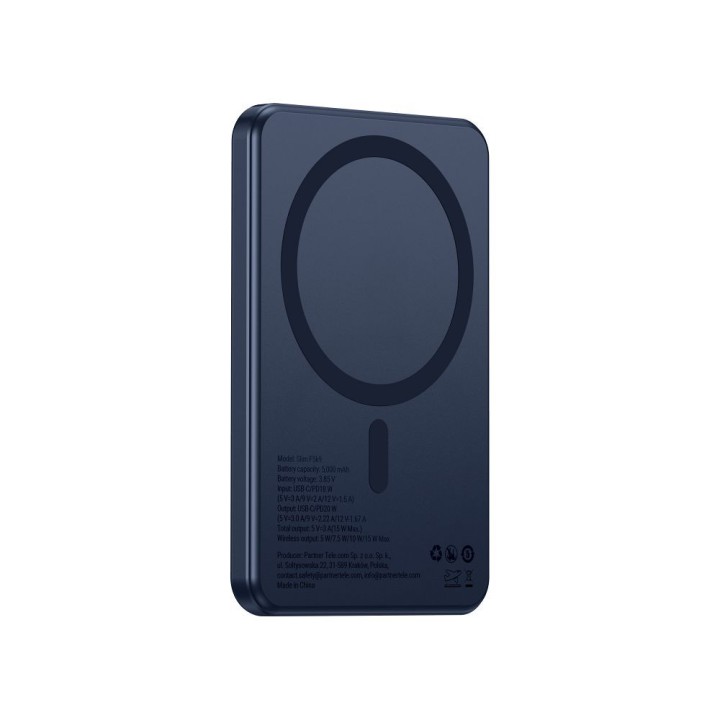 Powerbank zgodny z MagSafe Forcell F-Energy Slim F5K9 QC4.0 PD3.0 15W 5000 mAh granatowy  0INT