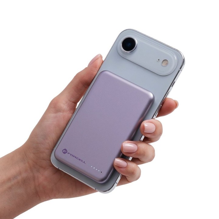 Повербанк сумісний з MagSafe Forcell F-Energy Slim F5K9 QC4.0 PD3.0 15W 5000 mAh фіолетовий 0INT