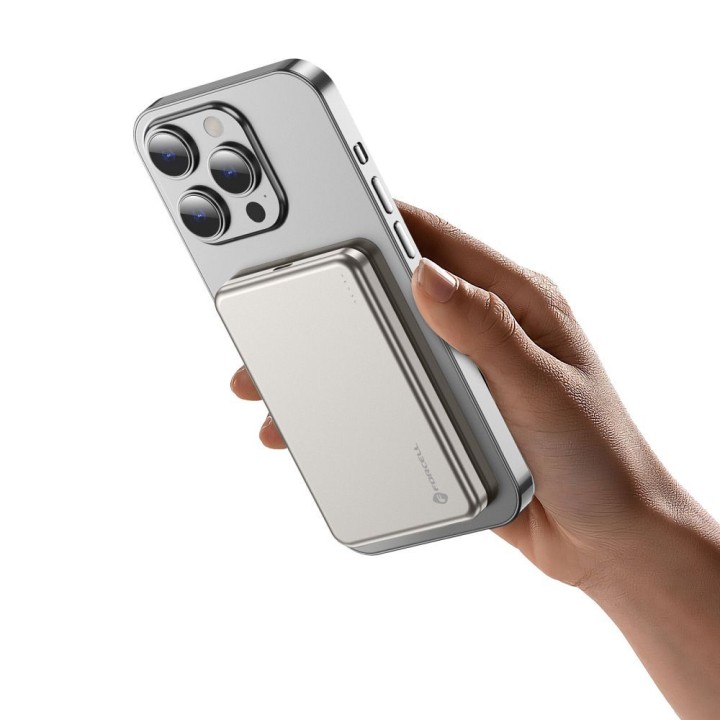 Повербанк сумісний з MagSafe Forcell F-Energy Slim F5K9 QC4.0 PD3.0 15W 5000 mAh cloud dancer 0INT
